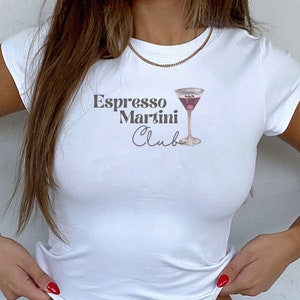 Espresso Martini Cocktail Club Y2K Baby Tee Long Baby Tee Espresso Martini Gifts  90s Nostalgia Espresso Martini tshirt Downtown Girl