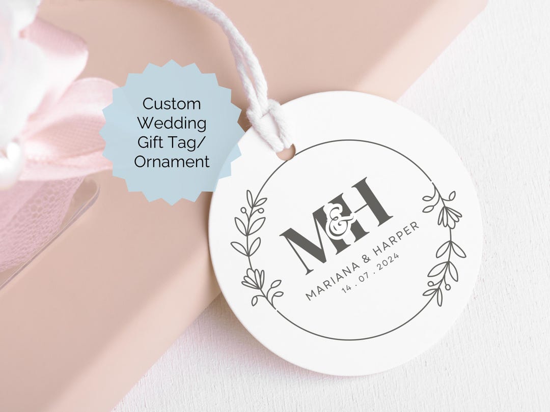 Personalized Name Date Wedding Gift Tag/ornament, Custom Couples ...