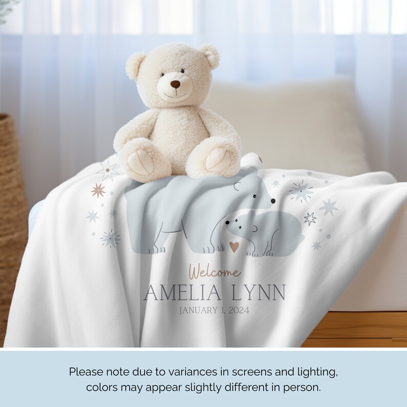 Personalized Plush Baby Blanket, Gift for Newborn Boy or Girl, Custom