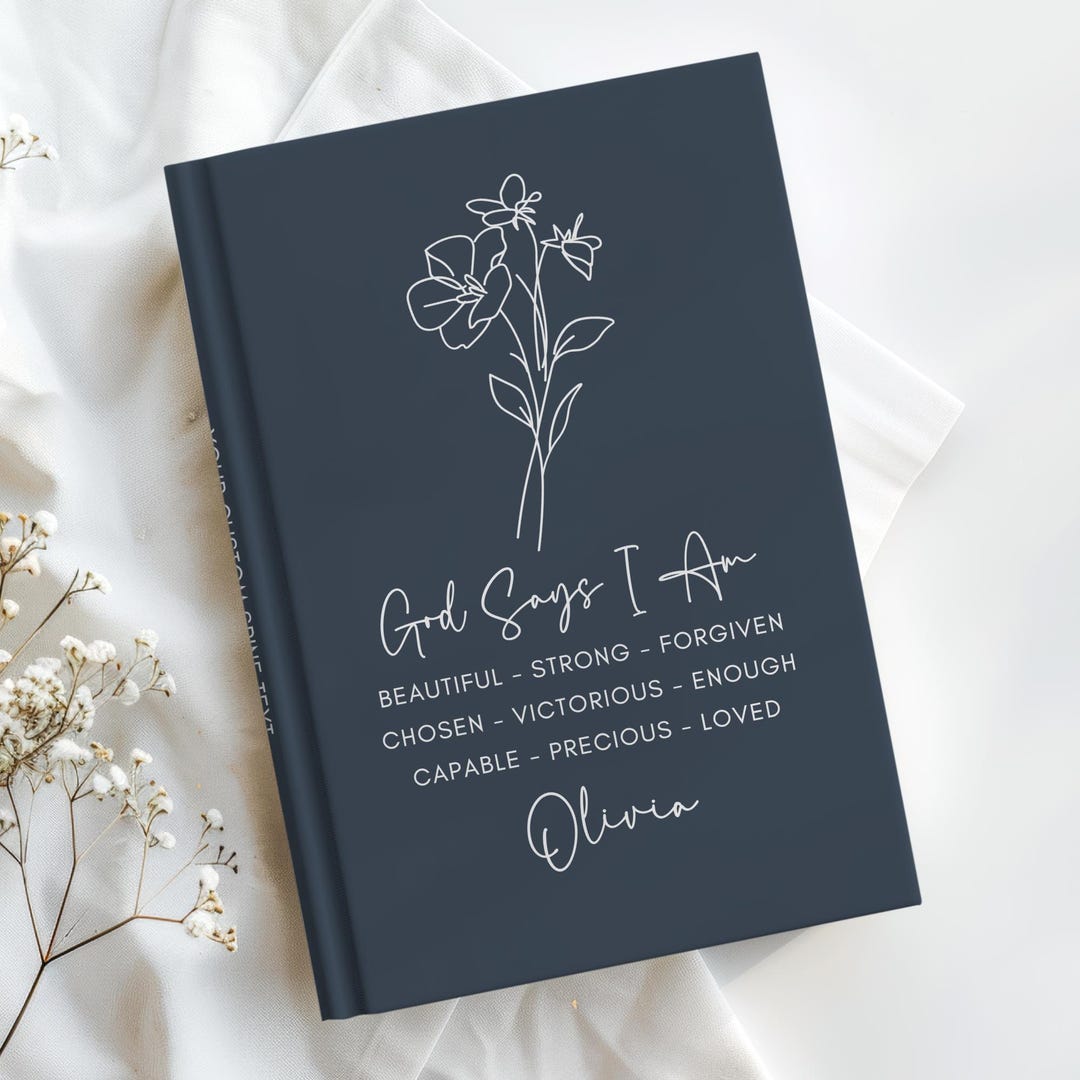 Christian Prayer Journal Gift for Girls & Women Personalized God Says I ...