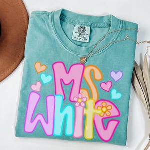 Personalized Teacher Name Shirt, Custom Teacher Gift, Back to School T-Shirt, Teacher Team Shirts, Comfort Colors Teacher TShirt, Trendy Tee