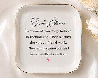 Soccer Coach Gift, Personalized Jewelry Dish, End of Season Thank You from Player, Coach Appreciation Gift, Soccer Team Ring Dish