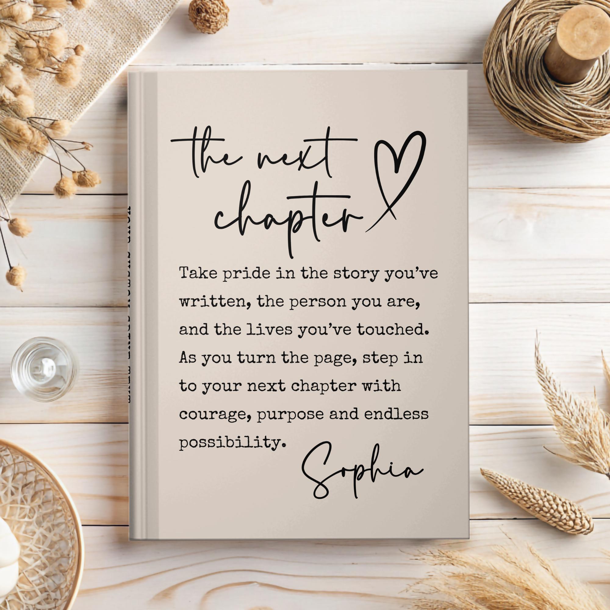 The Next Chapter Journal, Personalized New Beginnings Keepsake, A New Chapter Gift for Any Big Life Change