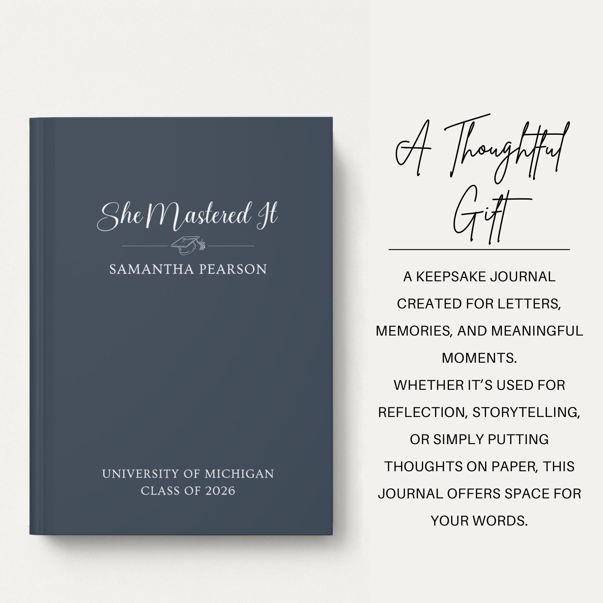 Graduate Level Journal Masters Graduation Gift for Her, Personalized Master’s Degree Journal ...