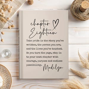18th Birthday Gift, Chapter 18 Name Journal, Custom Eighteenth Bday Notebook, Personalized 18 Years Old Birthday Present for Her or Him