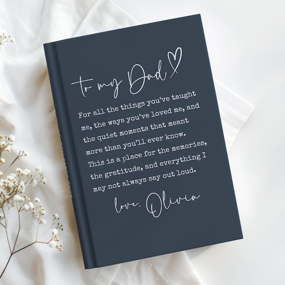 To My Dad Journal, Father’s Day Gift from Daughter or Son, Personalized Dad Gift, Memory Book for Dad, Sentimental Gift for Father Notebook
