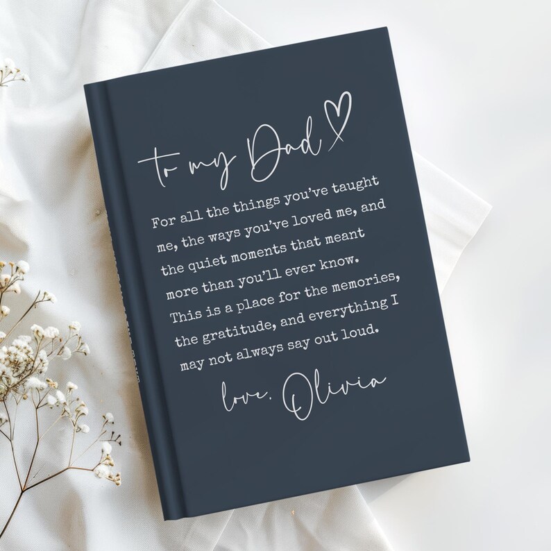 To My Dad Journal, Father’s Day Gift from Daughter or Son, Personalized Dad Gift, Memory Book for Dad, Sentimental Gift for Father Notebook Slate
