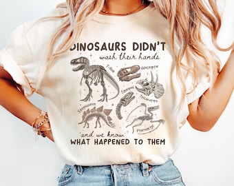 Funny School Nurse Shirt, Dinosaur Wash Your Hands Tee, Hand Hygiene Shirts, Infection Prevention Elementary Nurse Gift, Peds RN T-Shirt