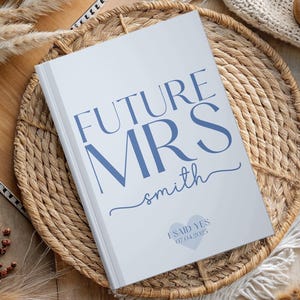Personalized Wedding Planning Journal, Future Mrs Notebook, Bride to Be Gift, Engagement Gift for Her, Custom Name Bridal Shower Keepsake