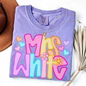 Personalized Teacher Name Shirt, Custom Teacher Gift, Back to School T-Shirt, Teacher Team Shirts, Comfort Colors Teacher TShirt, Trendy Tee