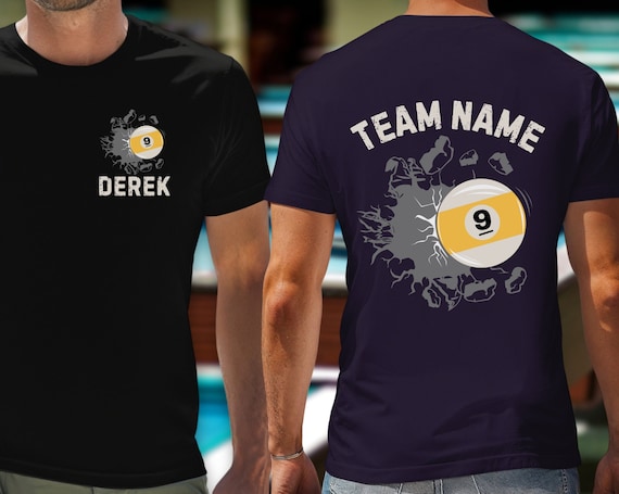 Billiards T-Shirt Pool Shirt 8 Ball 9 Ball Skull Tee Billiards T-Shirt Pool Shirt 8 Ball 9 Ball Skull Tee