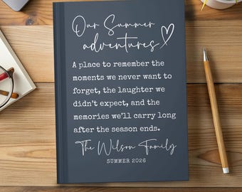 Summer Adventures Journal, Family Vacation Memory Book, Travel Journal Personalized, Couples Travel Keepsake Notebook, Travel Gift Idea