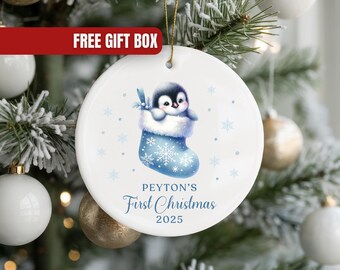 Personalized Baby’s First Christmas Ornament, Custom Newborn Keepsake Ornament Baby Boy Girl Babys 1st Christmas Keepsake for New Baby Gift