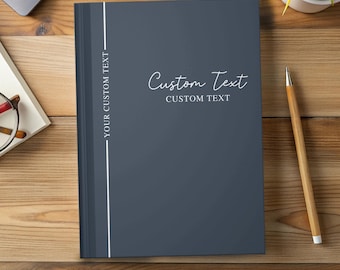 Cuaderno personalizado, cuaderno con texto personalizado, libro de texto personalizado, diario personalizado, libro con texto propio, regalo de empresa, funda para cuaderno con cita.