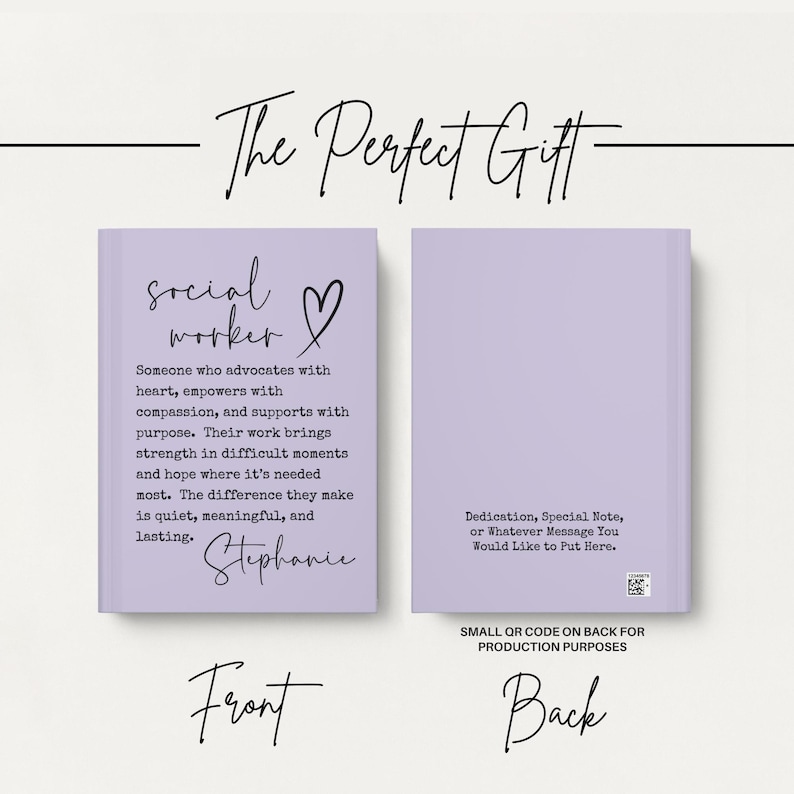Personalized Social Worker Gift, LCSW MSW LSW Journal for Therapist Appreciation Gifts Counselor Notebook, Mental Health Graduation Keepsake Lavender