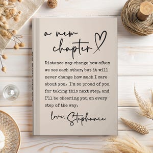 Moving Away Gift for Friend, New Chapter Journal, Long Distance Friendship Gift, Goodbye Gift for Coworker, Notebook for Best Friend Leaving