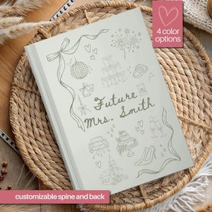 Personalized Wedding Planning Journal, Future Mrs Notebook, Bride to Be Gift, Engagement Gift for Her, Custom Name Bridal Shower Keepsake