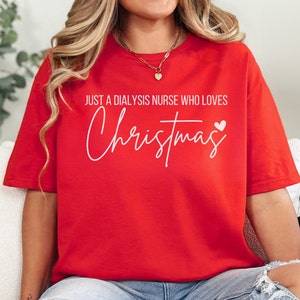 Christmas Dialysis Nurse Shirt, Santa&#39;s Favorite Nephrology Nursing Gift, Festive XMas Renal T-Shirt, Holiday Kidney RN Tee Hemodialysis CKD