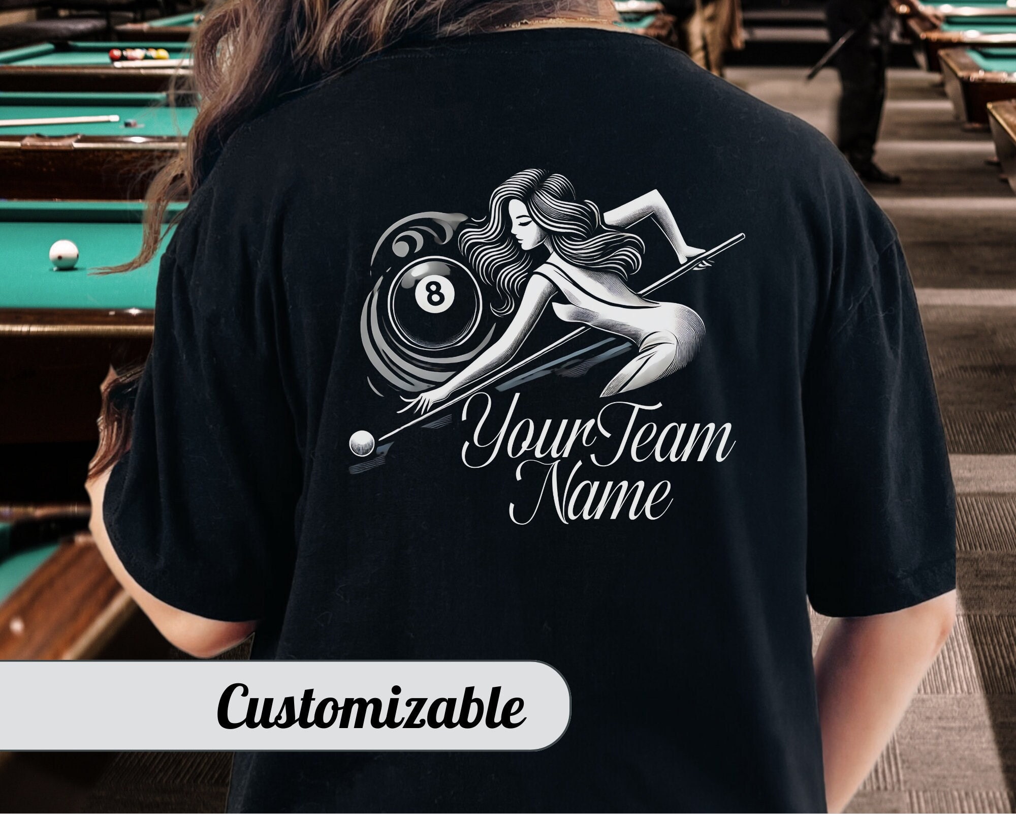Ladies Pool League 8 Ball Team Shirts, Women