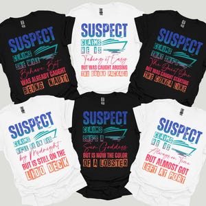 面白い容疑者がクルーズ シャツを主張、グループ クルーズ T シャツ、面白いクルージング クルー T シャツ、マッチング クルーズ バケーション ガールズ フレンズ ファミリー旅行 2025