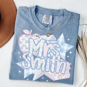 Personalized Teacher Name Shirt, Custom Teacher Gift, Back to School T-Shirt, Teacher Team Shirts, Comfort Colors Teacher TShirt, Trendy Tee