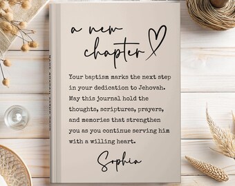JW Baptism Gift Personalized Journal, Jehovah Witness Baptism Notebook, Dedication to Jehovah Gift for Sister or Brother