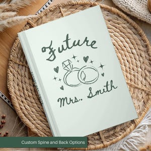 Personalized Wedding Planning Journal, Future Mrs Notebook, Bride to Be Gift, Engagement Gift for Her, Custom Name Bridal Shower Keepsake