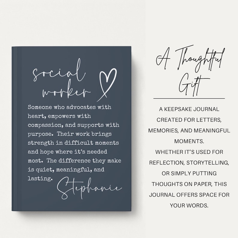 Personalized Social Worker Gift, LCSW MSW LSW Journal for Therapist Appreciation Gifts Counselor Notebook, Mental Health Graduation Keepsake Slate