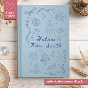Personalized Wedding Planning Journal, Future Mrs Notebook, Bride to Be Gift, Engagement Gift for Her, Custom Name Bridal Shower Keepsake