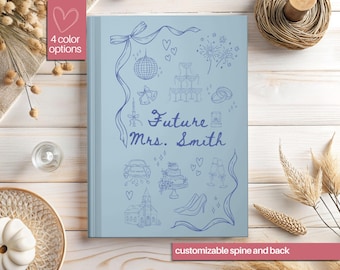 Personalized Wedding Planning Journal, Future Mrs Notebook, Bride to Be Gift, Engagement Gift for Her, Custom Name Bridal Shower Keepsake