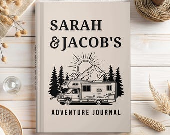 RV Travel Journal for Couples, Personalized Motorhome Adventure Notebook, Camping Memory Book, Road Trip Gift for RV Owners, Retirement Gift