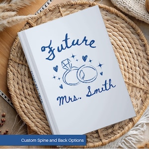 Personalized Wedding Planning Journal, Future Mrs Notebook, Bride to Be Gift, Engagement Gift for Her, Custom Name Bridal Shower Keepsake