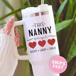 Custom Nanny Tumbler Personalized Nanny Tumbler with Handle Gifts for Nanny Gift for Mother&#39;s Day Nanny Travel Mug Nanny 40oz Tumbler Cup