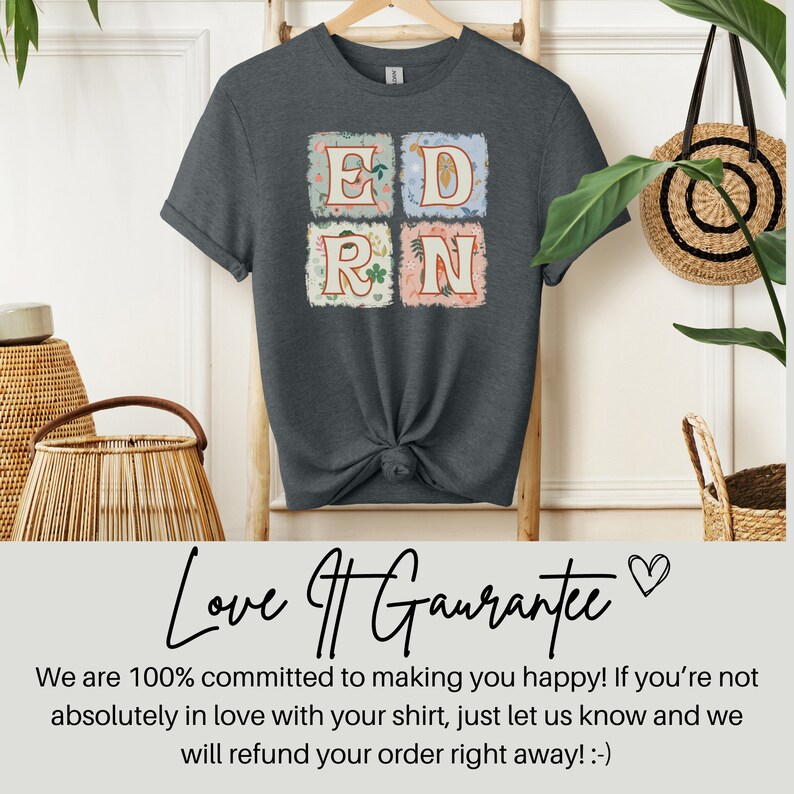 ER Nurse Shirt, Vintage Floral Emergency Department Nurse Gift