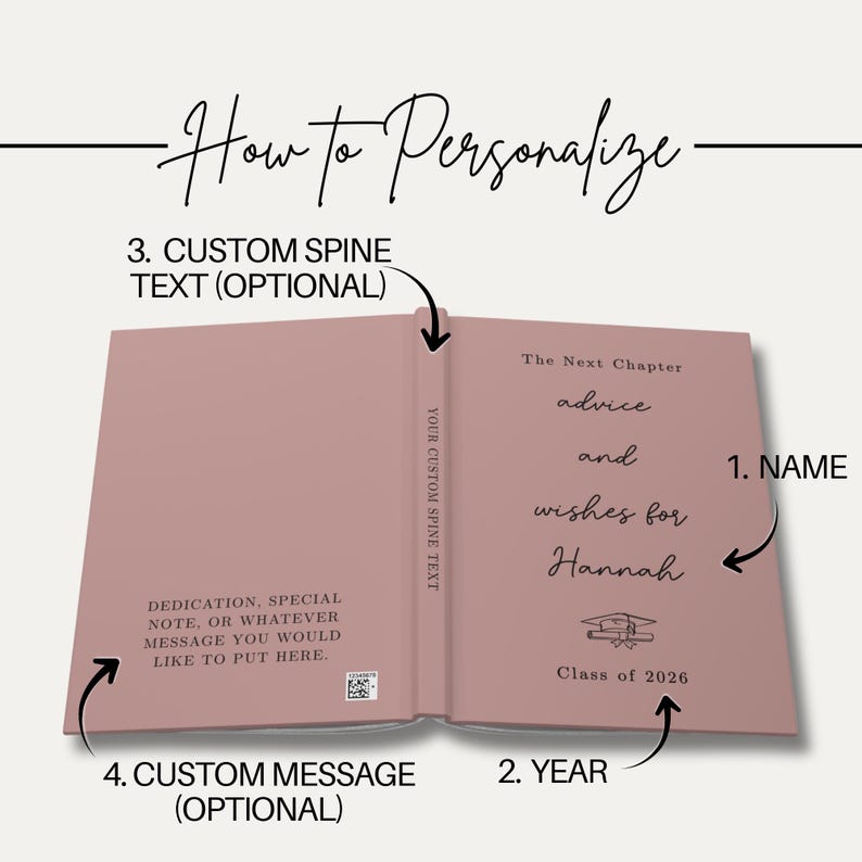Advice & Wishes Graduation Book Class of 2026 Personalized Graduate ...
