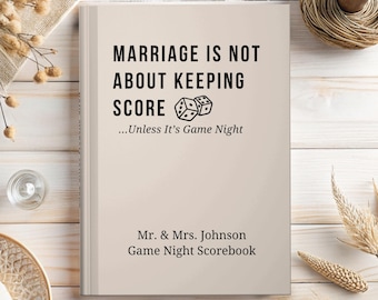 Personalized Game Night Score Book, Couples Board Game Gift, Funny Wedding Gift, Custom Mr and Mrs Scorekeeper Journal, Newlywed Couple Gift
