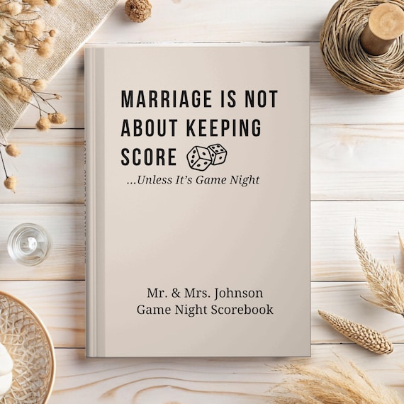 Personalized Game Night Score Book, Couples Board Game Gift, Funny Wedding Gift, Custom Mr and Mrs Scorekeeper Journal, Newlywed Couple Gift
