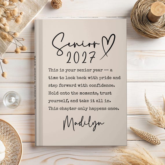 Senior 2027 Journal, Class of 2027 Memory Book, High School Senior Gift, Senior Year Keepsake, Personalized Graduation Gift