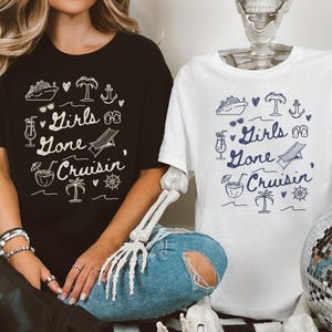 T-shirt Girls Gone Cruising, chemise assortie croisière, tenue de vacances croisière pour filles, t-shirt voyage croisière amis, cadeau voyage croisière filles assorti