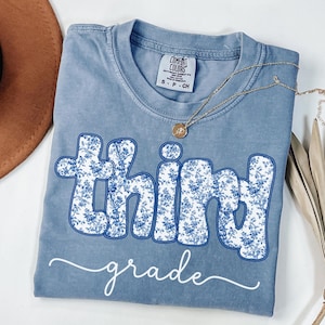 Comfort Colors Third Grade Teacher Shirt, Toile de Jouy 3rd Grade TShirt, Third Grade Teacher Appreciation Gift, Elementary School T-shirt