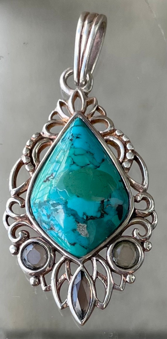 Vintage Barse Sterling Silver and Turquoise pendan