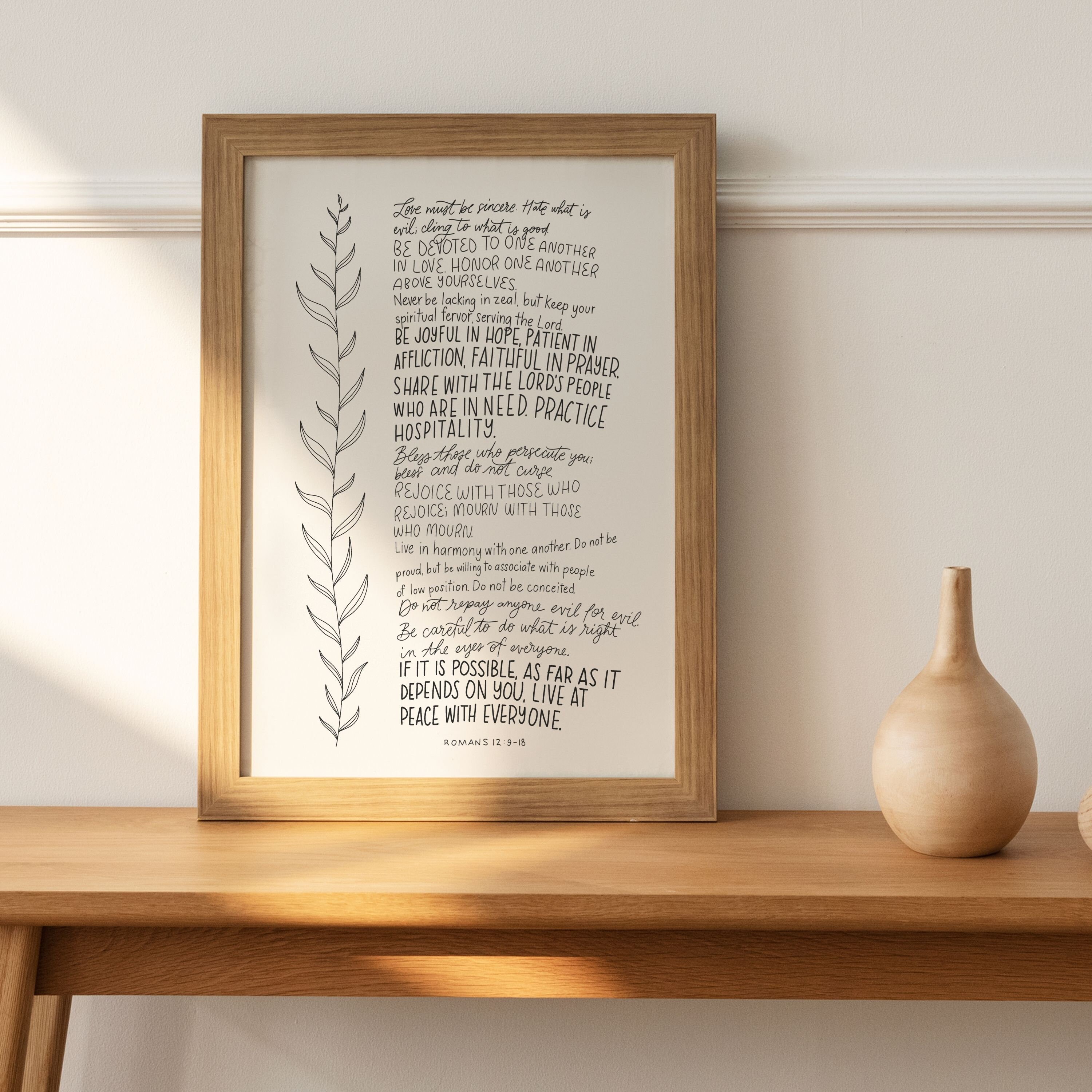 Romans 12 Bible Verse Christian Wall Art, Modern Christian Art