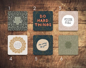 Christian Bible Verse Wooden Coasters: Inspirational Home Decor - Set of 6