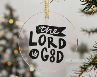Christian Acrylic Ornament, Religious Christmas Decor, Bible Verse Tree Ornament, Faith Home Decor, Holiday Gift For Her