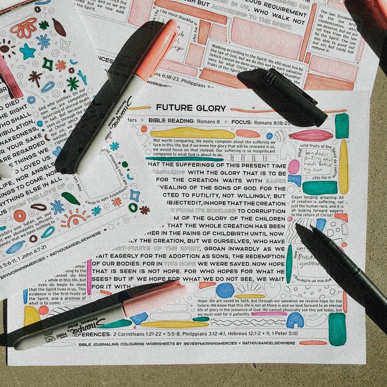 Romans 8 Bible Journal Worksheet: Christian Homeschool Printable (8 ...