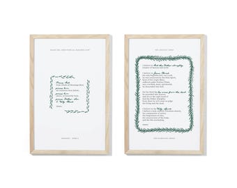 Christian Wall Art Print Duo: Apostles' Creed & Doxology (Digital Download)