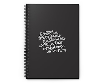 Christian Prayer Journal: 'Blessed' Quote Spiral Notebook