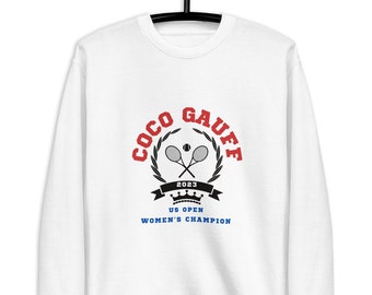 coco gauff 2023 national champion us open hoodie graphic: Unisex Premium Sweatshirt