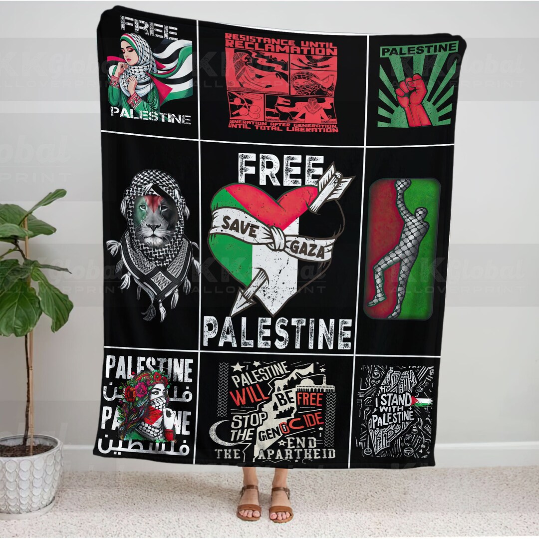 Free Palestine Caro Blanket Fleece Human Rights Blanket Etsy