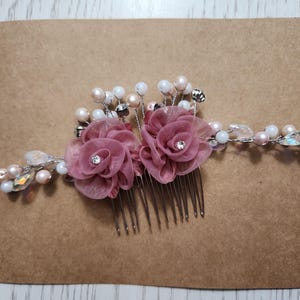 Floral & Pearl Bridal Comb | Wedding Hair Accessory | Elegant Bridal Headpiece